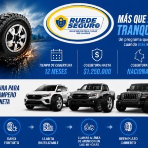 Ruede Seguro Auto Campero y Camioneta (Llanta desde $500.000, máximo $1.250.000)